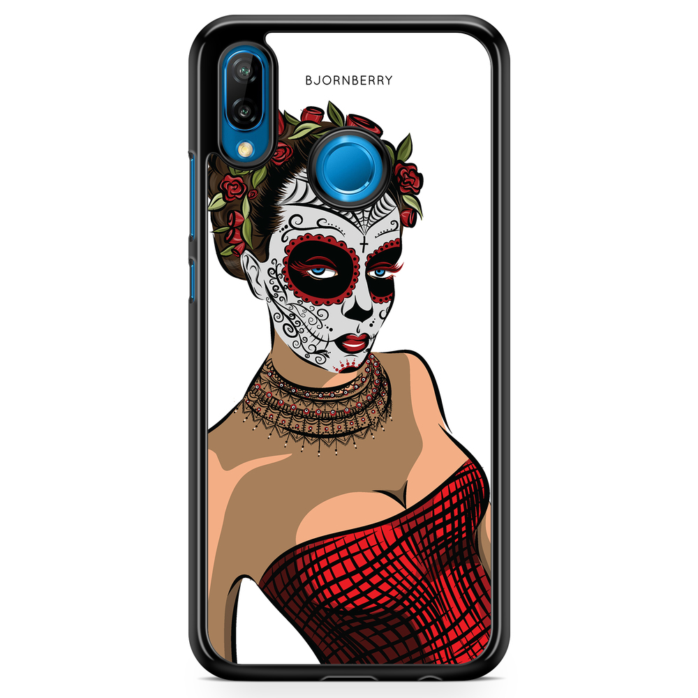 Huawei P20 Lite Case - Skull Mask Flowers