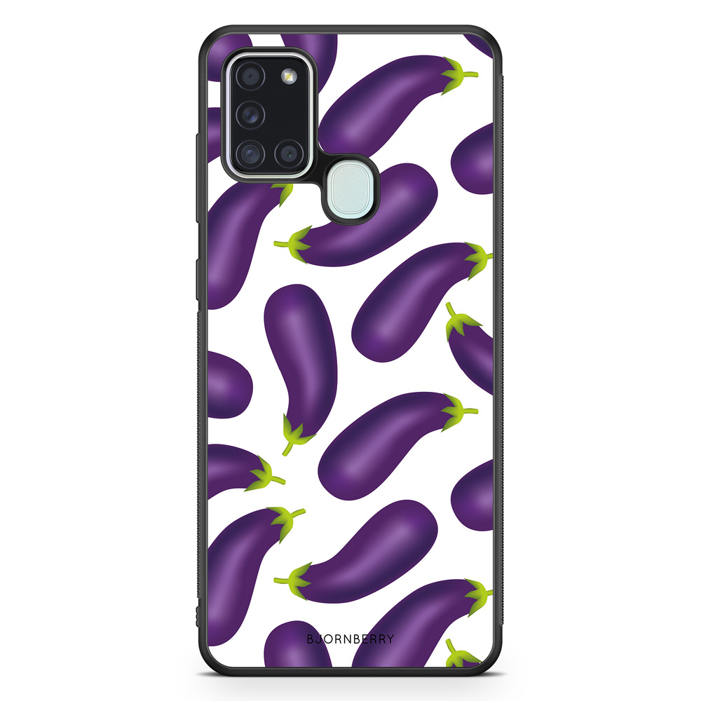 Samsung Galaxy A21s Case - Eggplant Pattern
