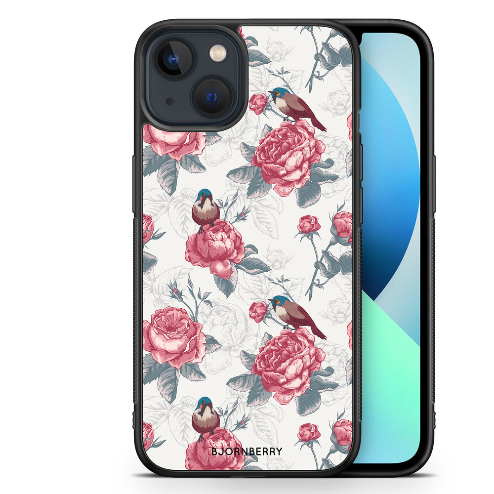iPhone 13 Mini Case - Roses and Birds