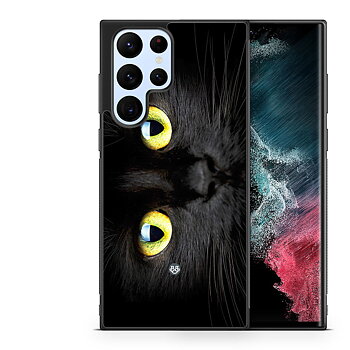 Samsung Galaxy S22 Ultra 5G Case - Black Cat Close up