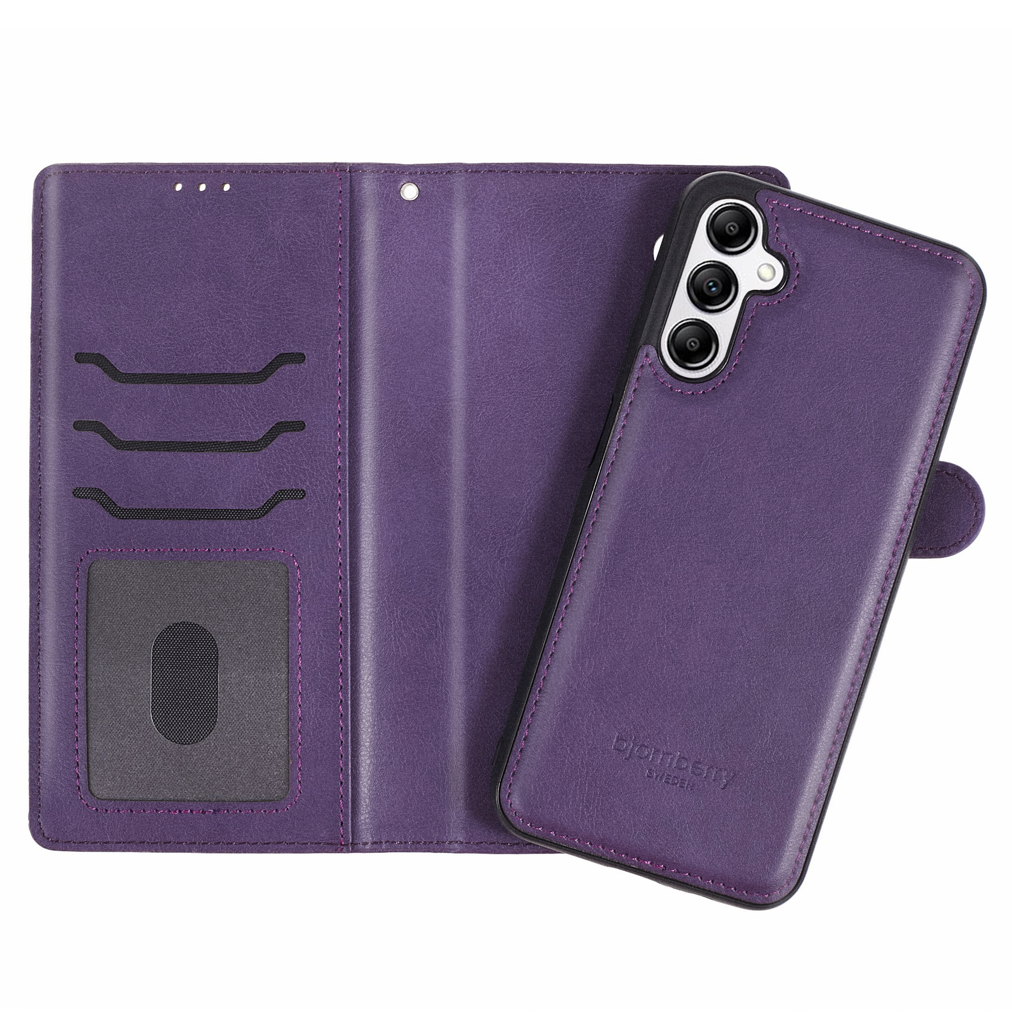Samsung Galaxy A14 Magnet Wallet Case MONOGRAM - Purple - 3