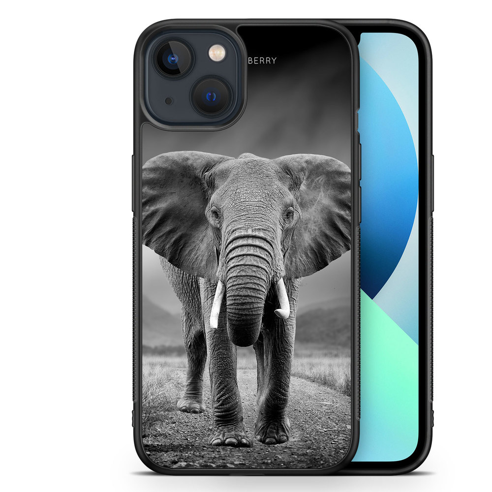 iPhone 13 Mini Case - Black/White Elephant