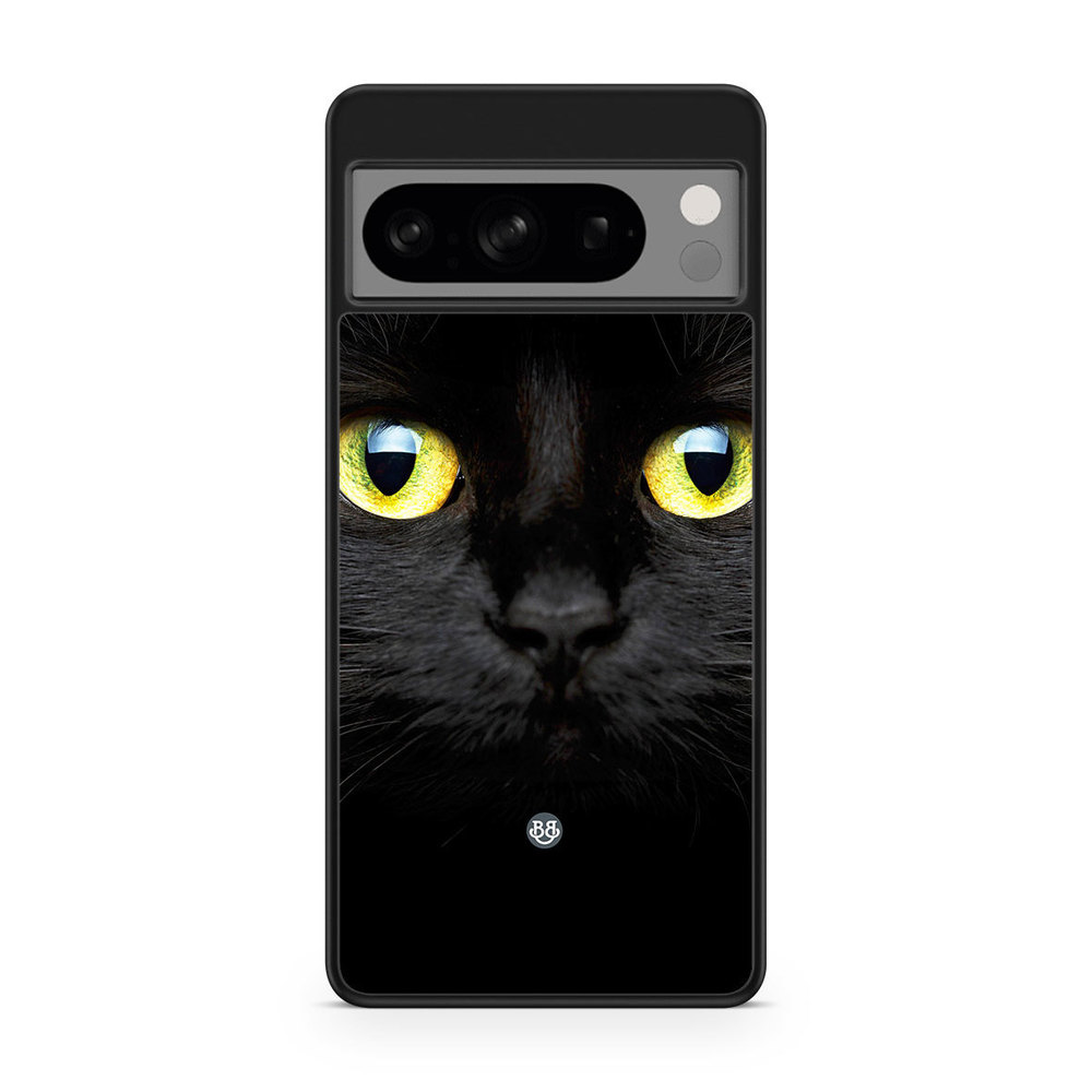 Google Pixel 8 Pro Case - Black Cat Closeup
