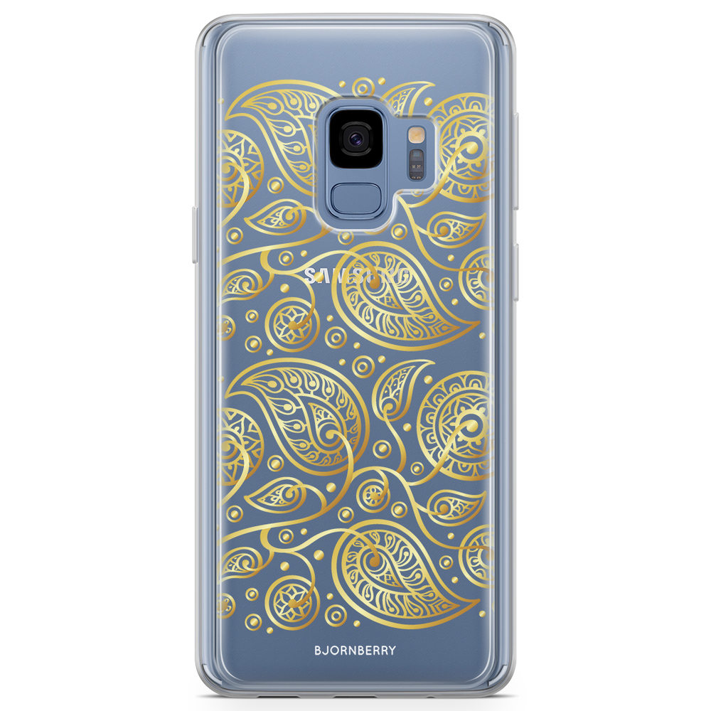 Samsung Galaxy S9 Fashion Skal - Guld Blommor