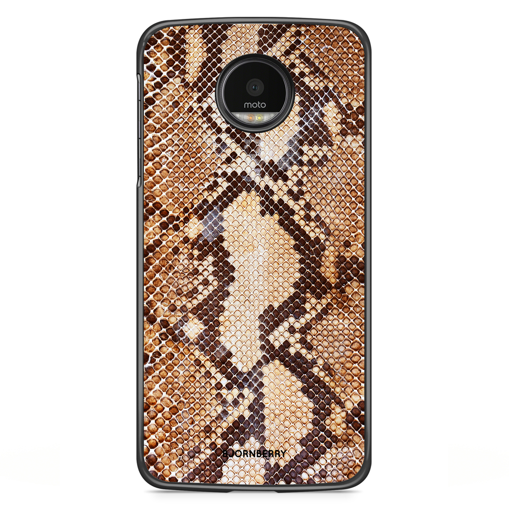 Motorola Moto G5S Plus Skal - Brun Ormskinn