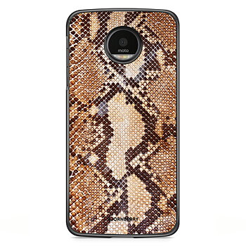 Motorola Moto G5S Plus Skal - Brun Ormskinn