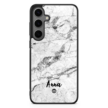 Samsung Galaxy S24 Plus Custom Skal - White Marble Name