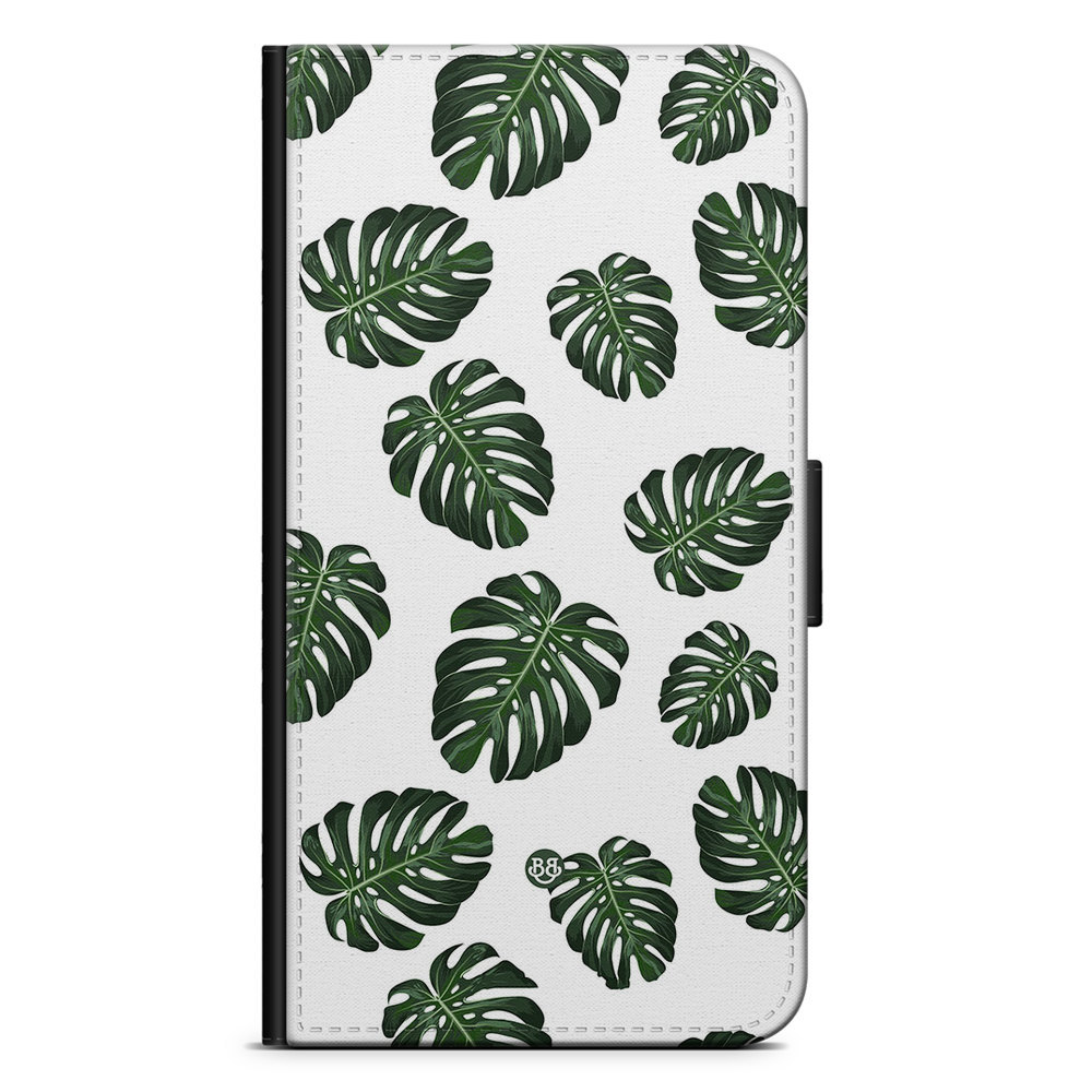 Motorola Moto E20 Wallet Case - Monstera Pattern