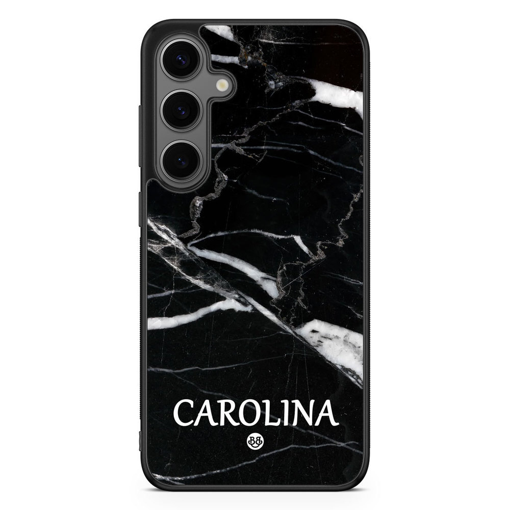 Samsung Galaxy S24 Plus Custom Skal - Black Marble Name