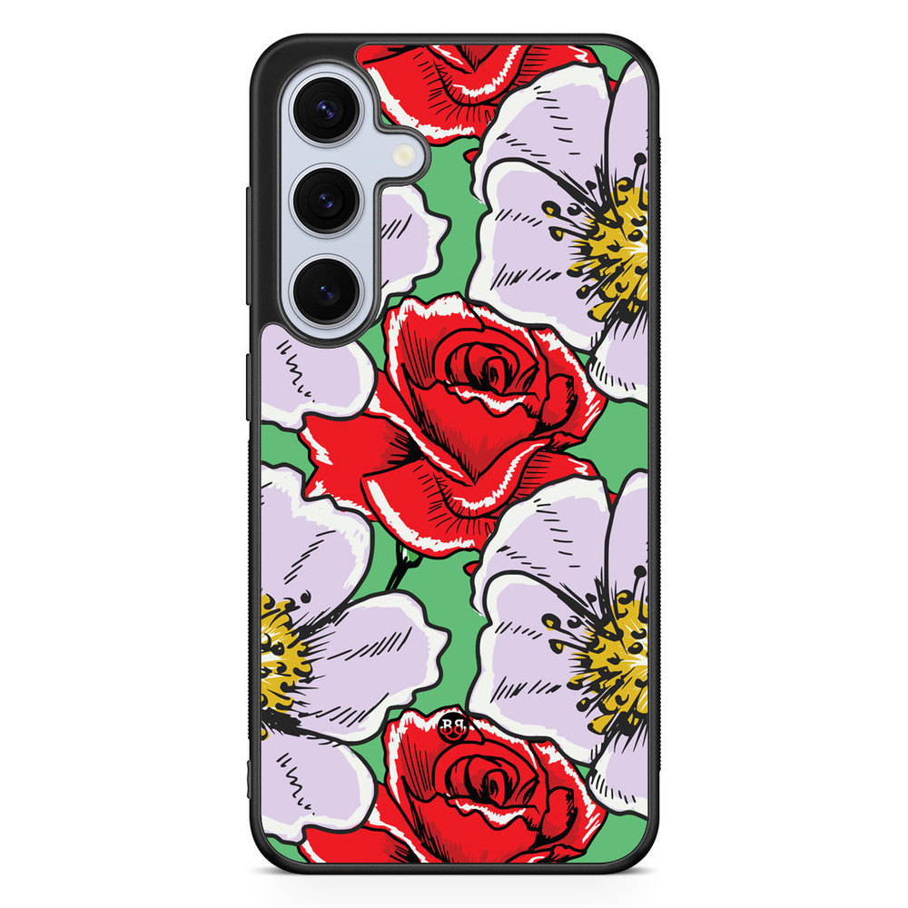 Samsung Galaxy S24 FE Case - Red & White Floral