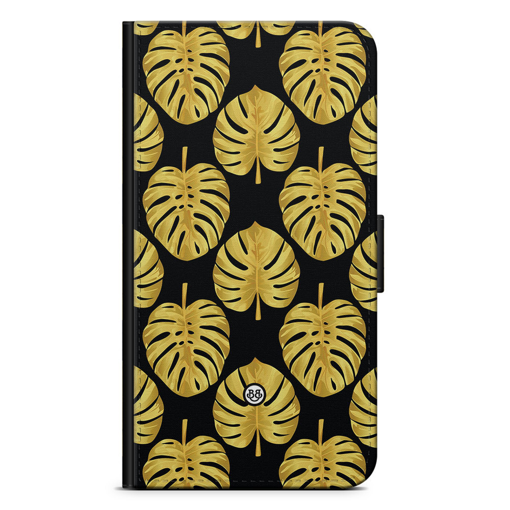 Sony Xperia 1 IV Wallet Case - Gold Monstera