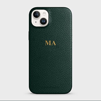 iPhone 15 Plus Personalized Leather Case - Monogram