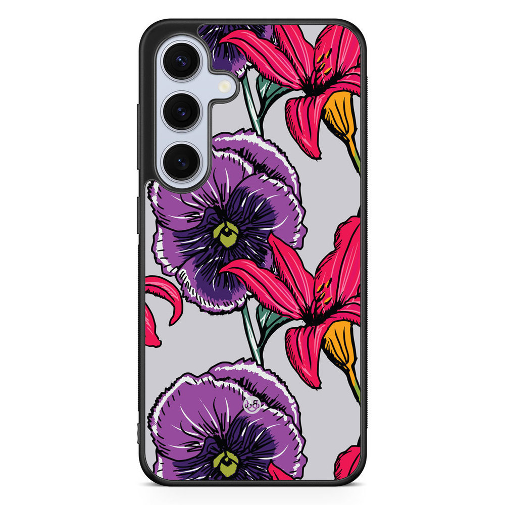 Samsung Galaxy S24 FE Skal - Lila/Cerise Blomster