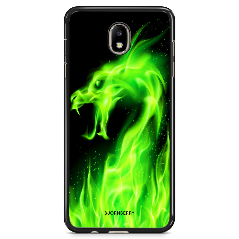 Samsung Galaxy J7 (2017) Case - Green Flames Dragon