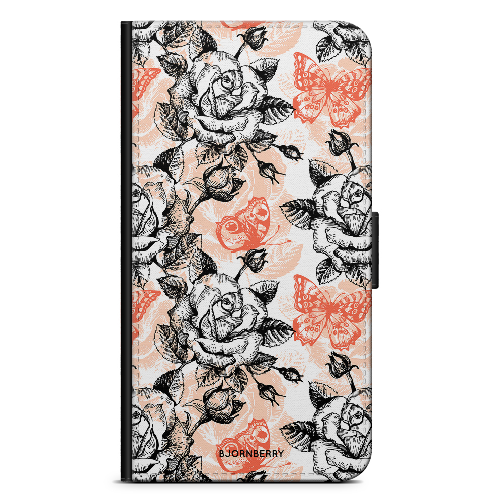 Xiaomi Mi A2 Wallet Case - Roses & Butterflies