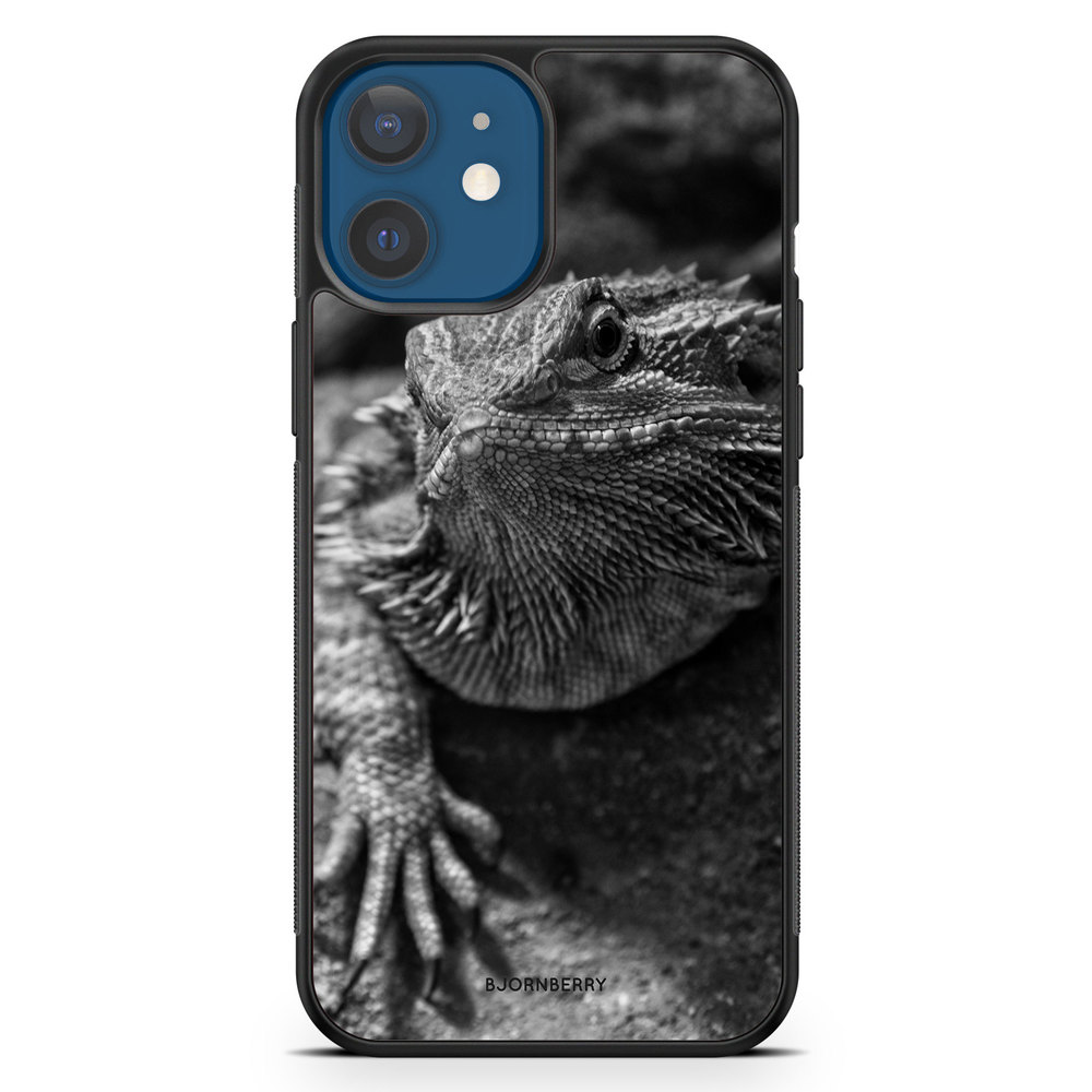 iPhone 12 Case - Black/White Lizard