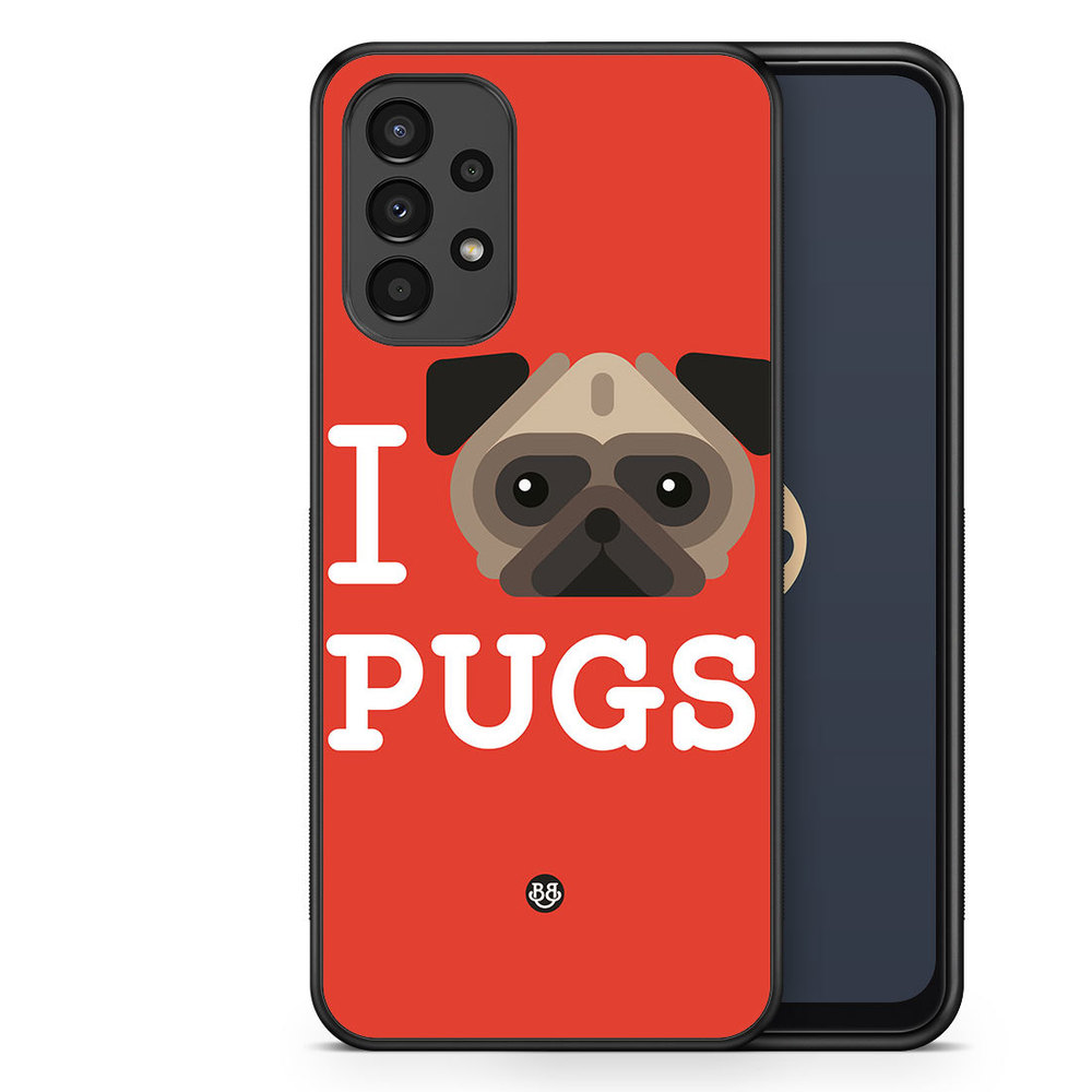 Samsung Galaxy A13 Case - I Love Pugs