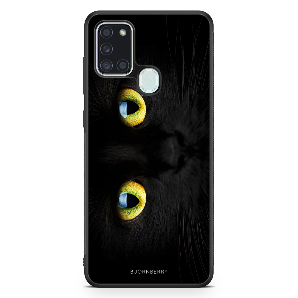 Samsung Galaxy A21s Case - Black Cat Close Up