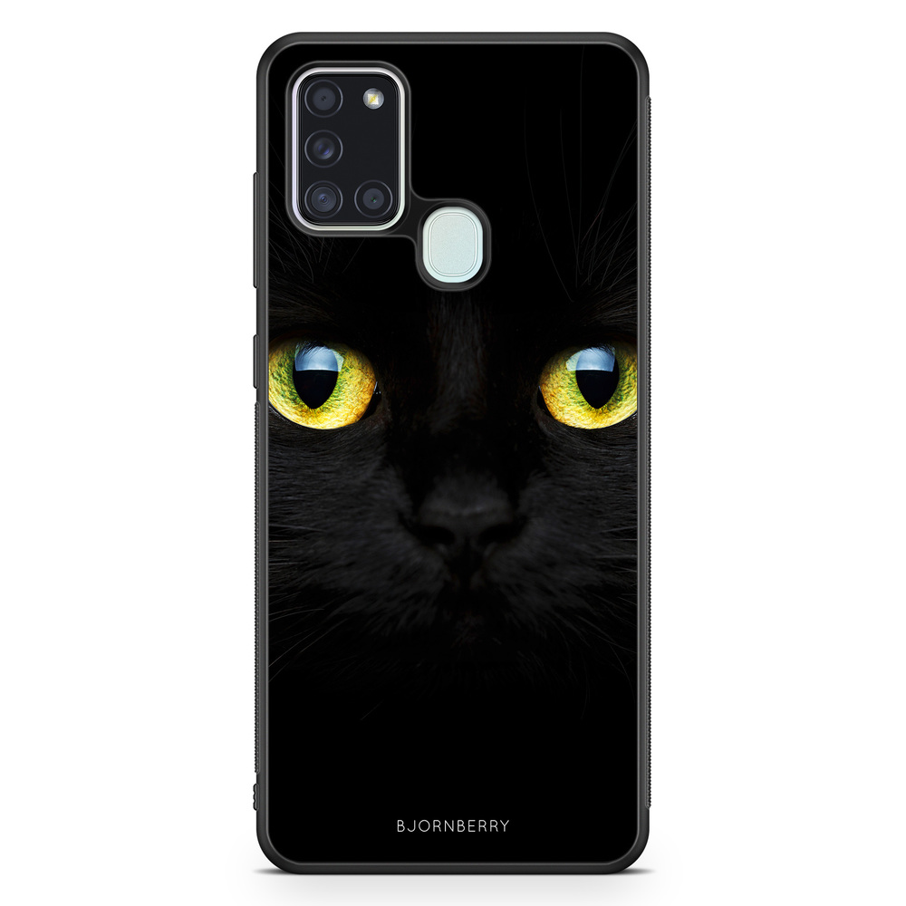 Samsung Galaxy A21s Case - Black Cat Close Up