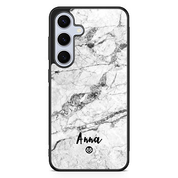 Samsung Galaxy S24 FE Custom Skal - White Marble Name