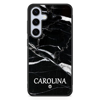 Samsung Galaxy S24 FE Custom Skal - Black Marble Name
