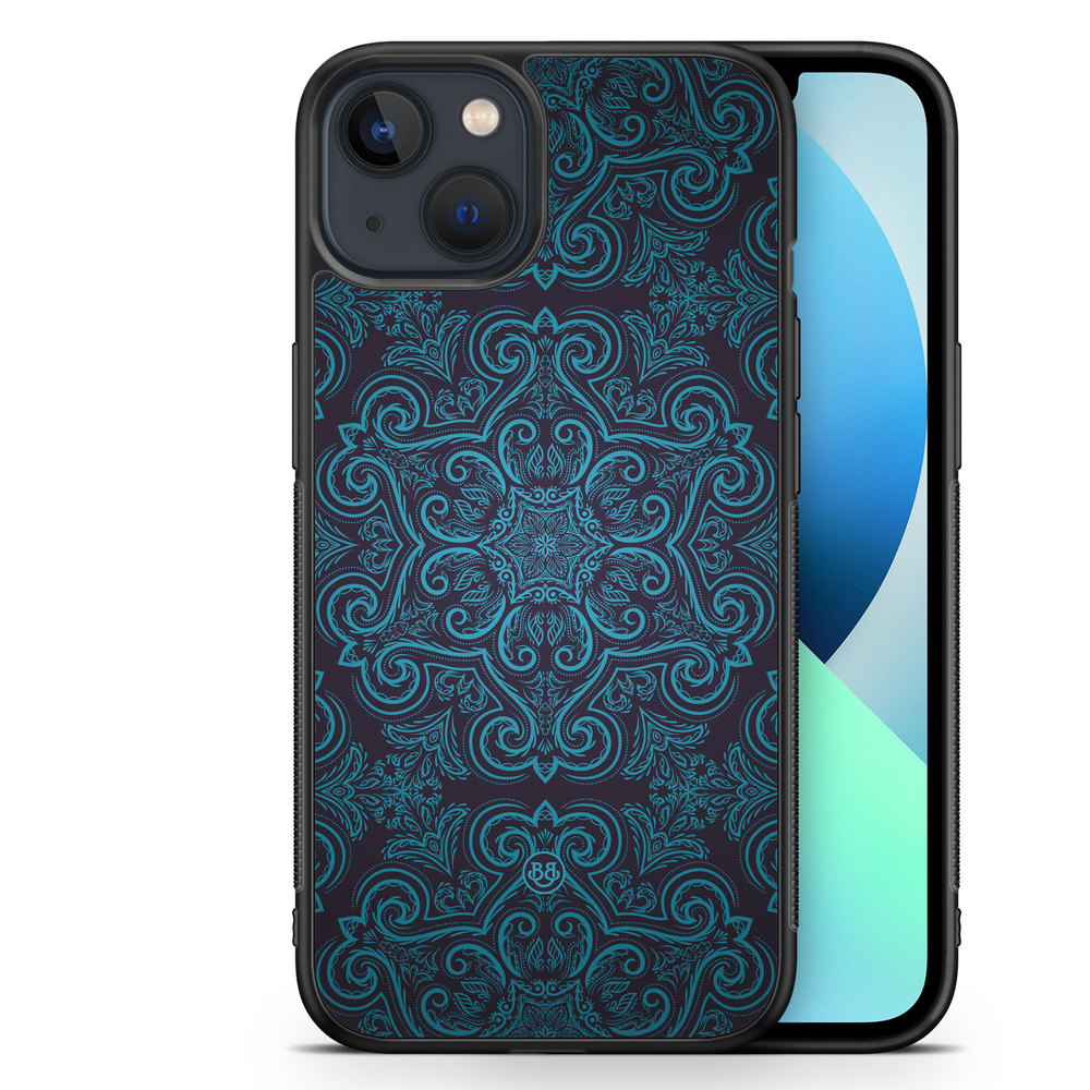 iPhone 13 Mini Case - Blue Retro Pattern