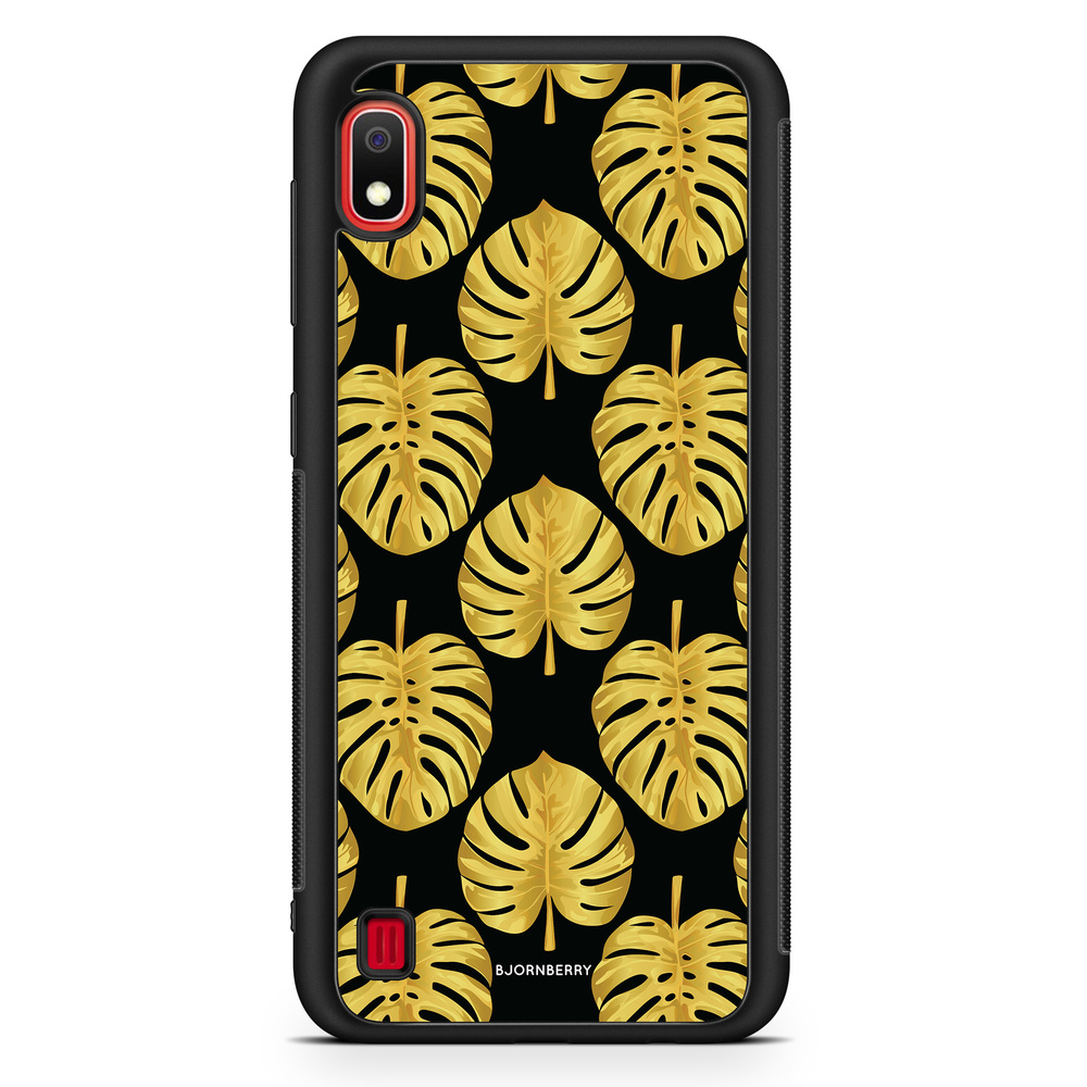 Samsung Galaxy A10 Case - Gold Monstera