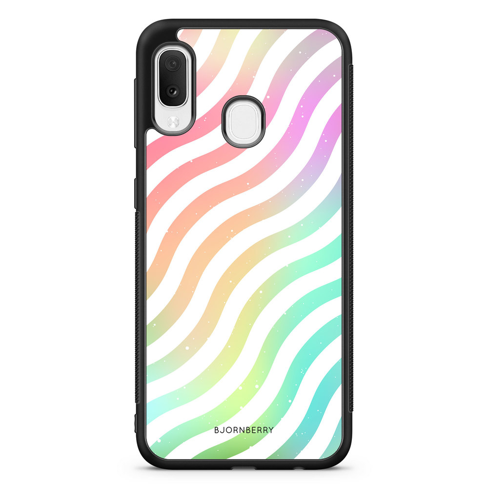 Samsung Galaxy A20e Case - Wavy Rainbow