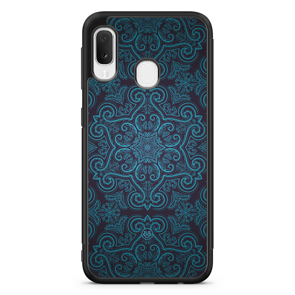 Samsung Galaxy A20e Case - Blue Retro Pattern