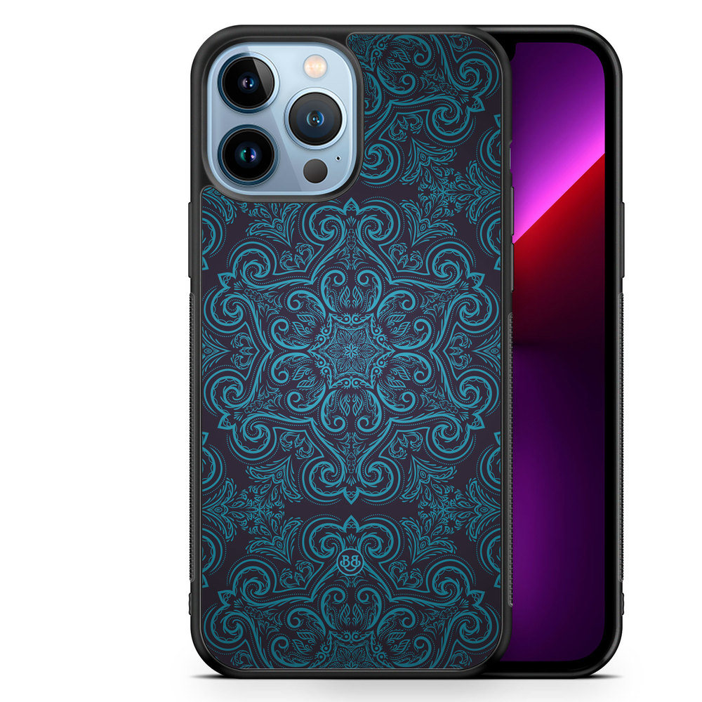 iPhone 13 Pro Max Case - Blue Retro Pattern