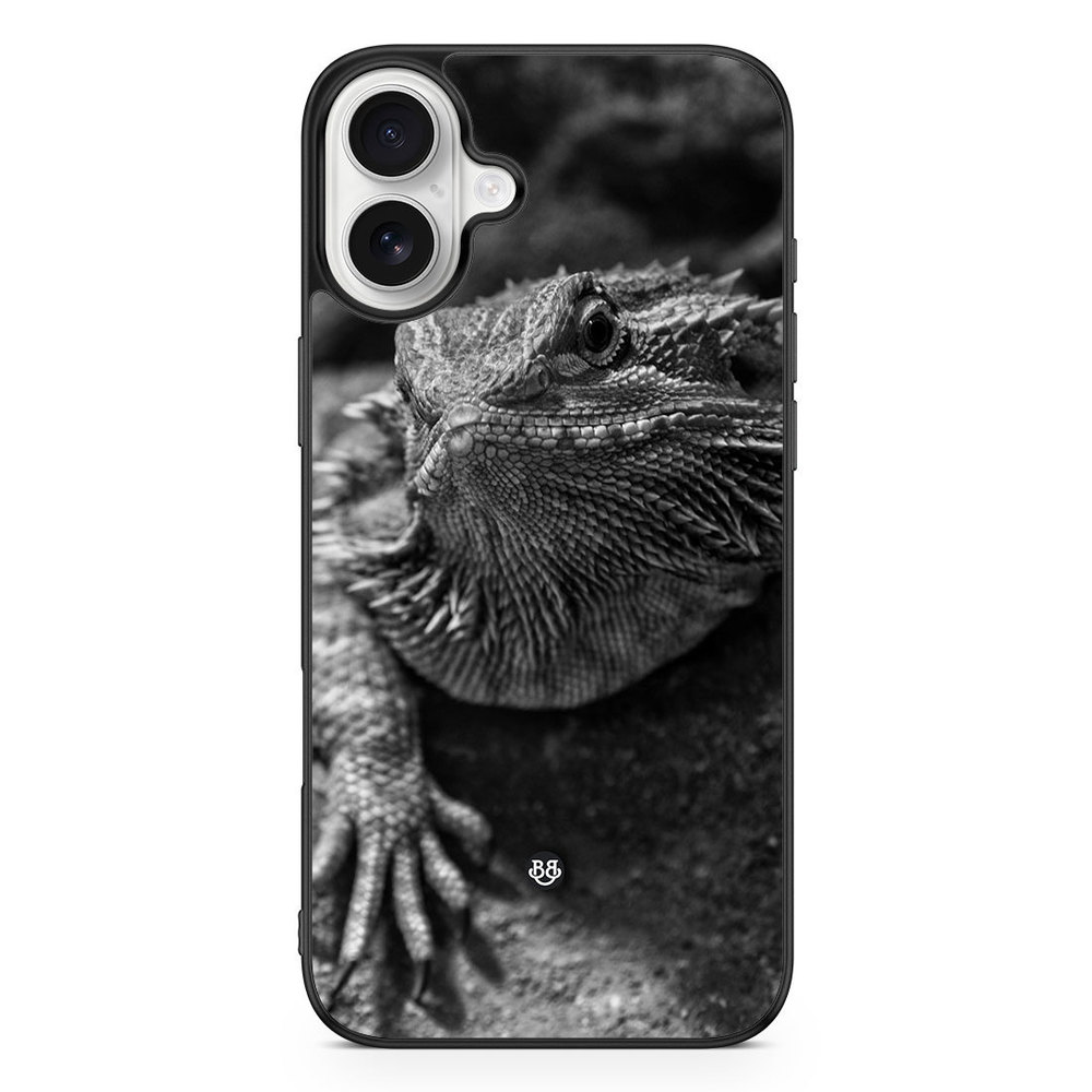 iPhone 16 Plus Case - Black/White Lizard