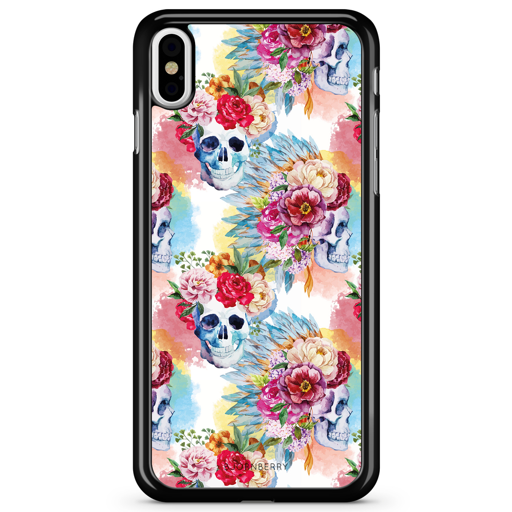 iPhone X / XS Case - Skulls And Flowers