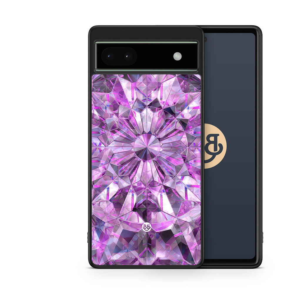 Google Pixel 6a Case - Purple Crystals