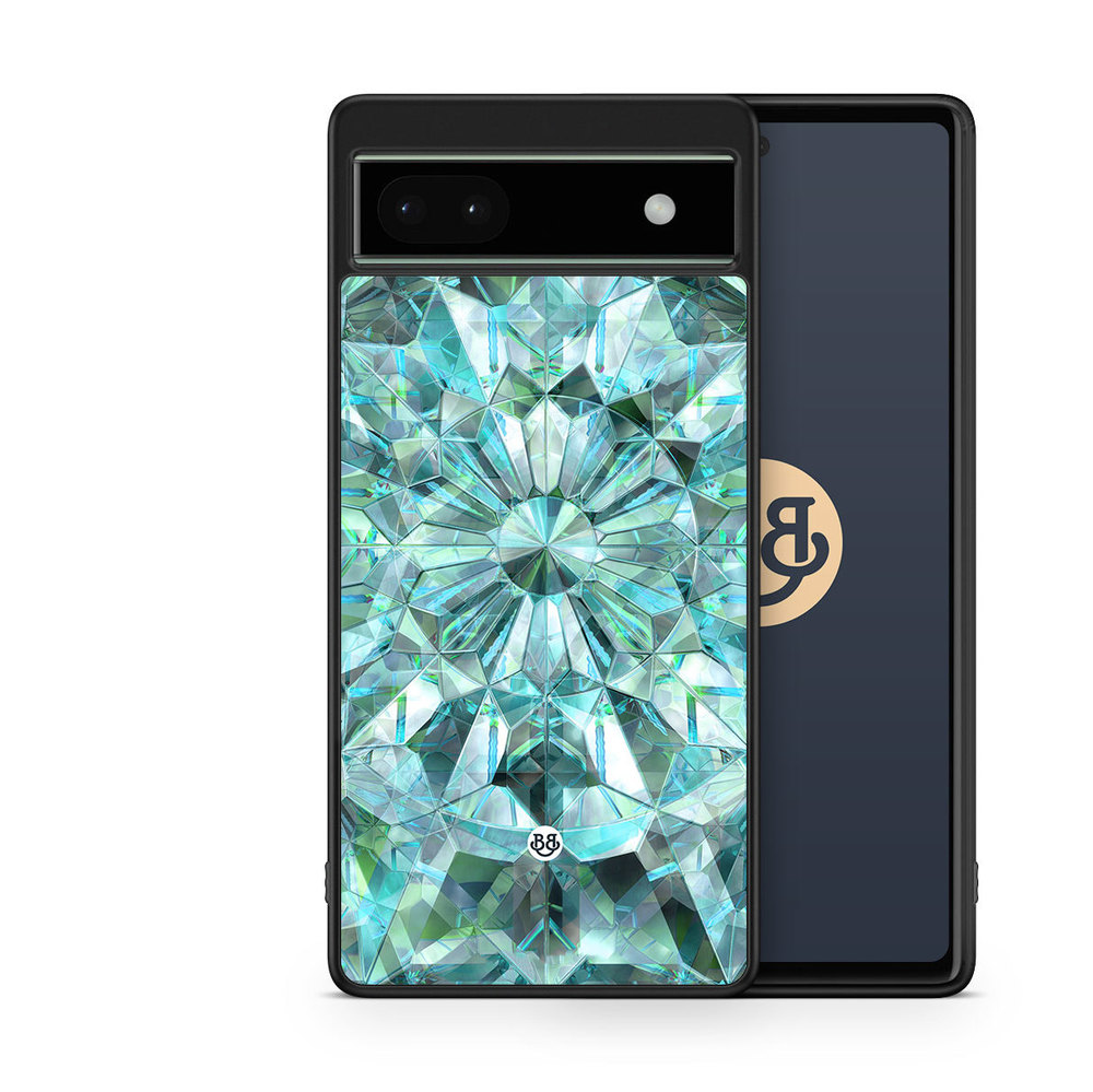 Google Pixel 6a Case - Green Crystals