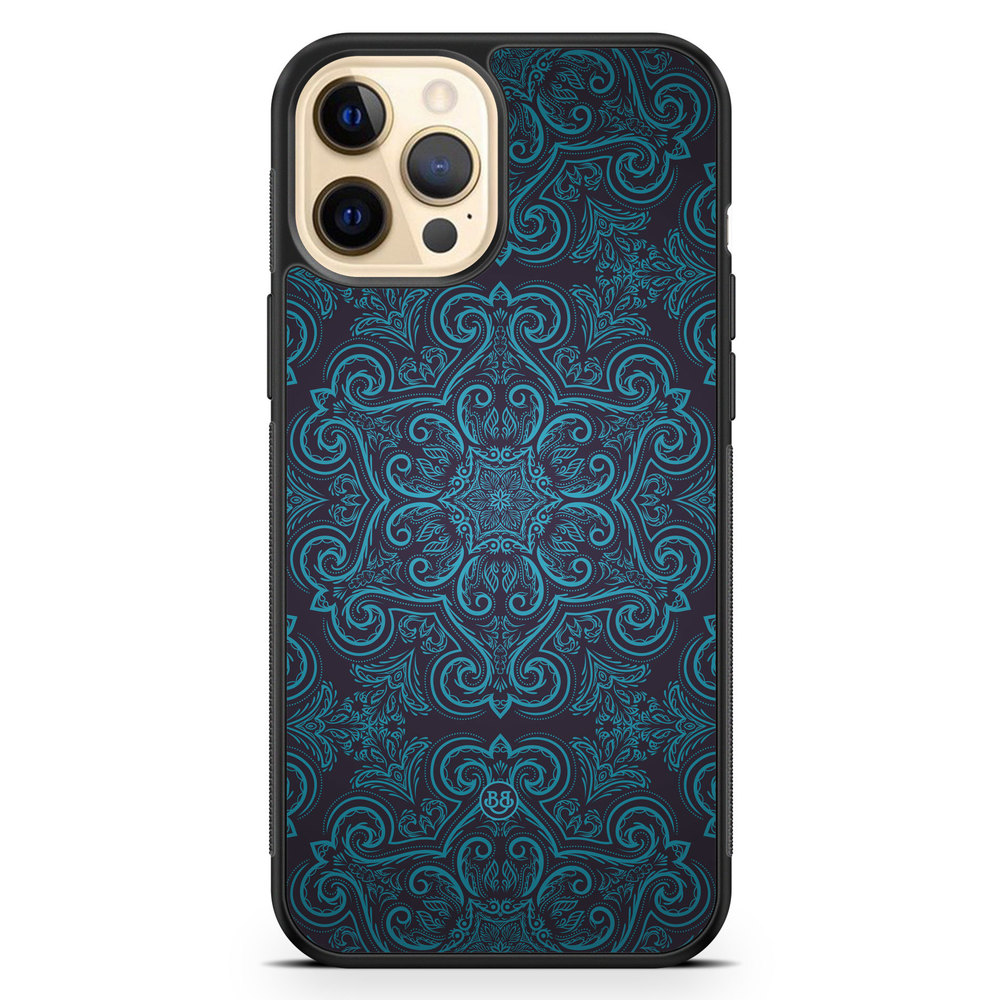 iPhone 12 Pro Max Case - Blue Retro Pattern