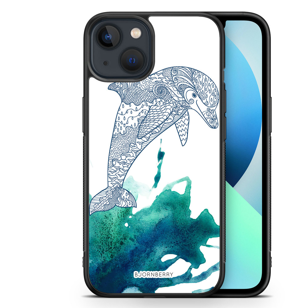 iPhone 13 Mini Case - Mandala Dolphine