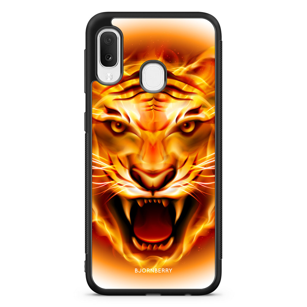 Samsung Galaxy A20e Case - Flames Tiger