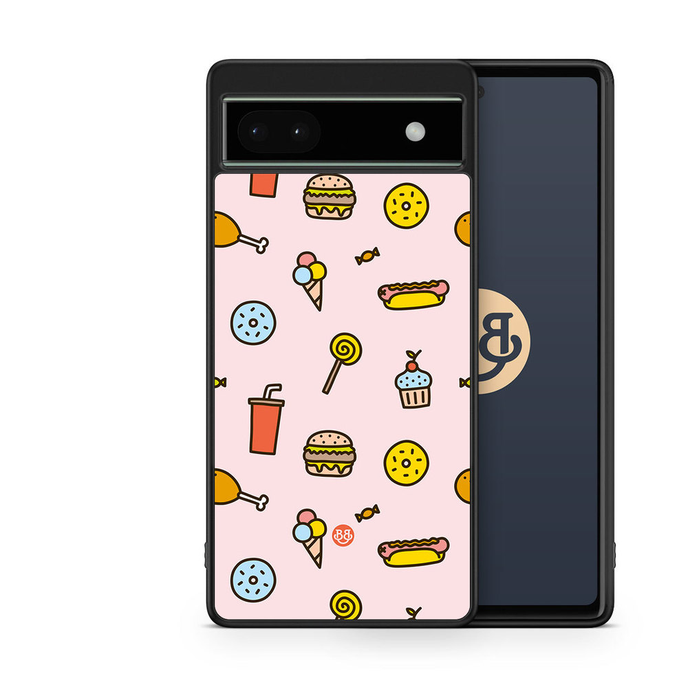 Google Pixel 6a Case - Junk food Pattern