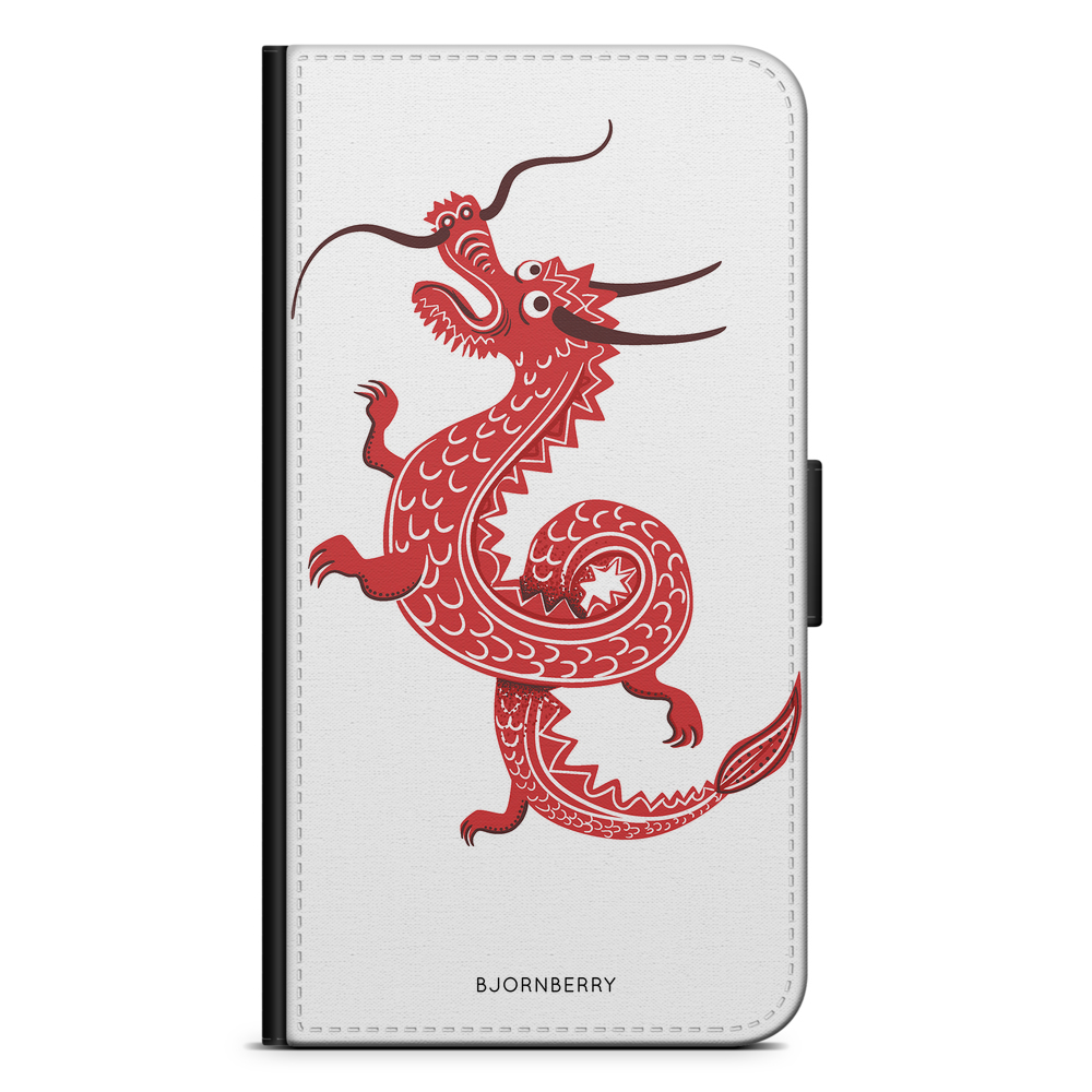 Samsung Galaxy A12 Plånboksfodral - Röd Drake | Mobilskal & Mobilfodral BJORNBERRY
