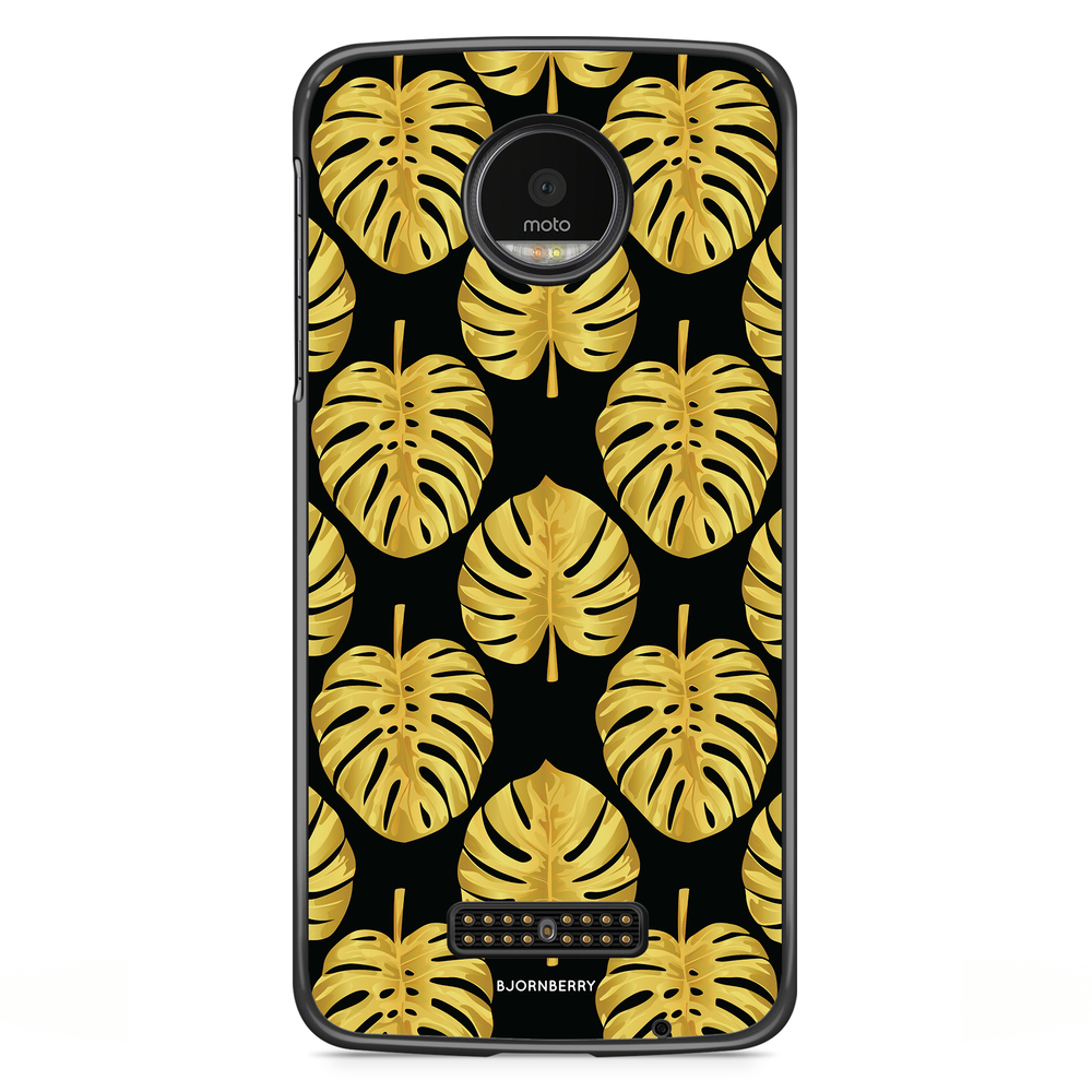 Motorola Moto Z Case - Gold Monstera
