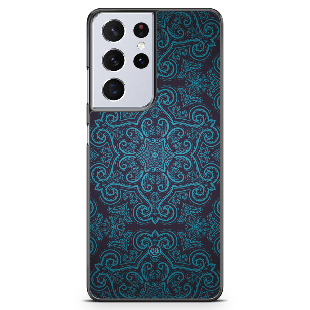Samsung Galaxy S21 Ultra Case - Blue Retro Pattern