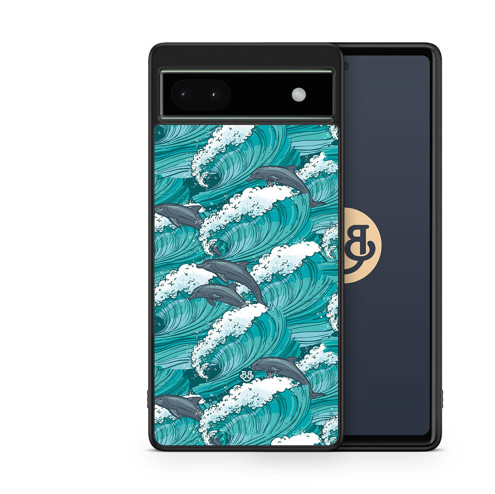 Google Pixel 6a Case - Waves and Dolphins