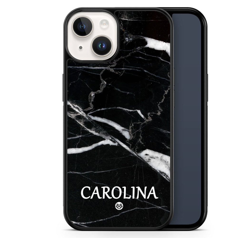 iPhone 14 Custom Case - Black Marble Name