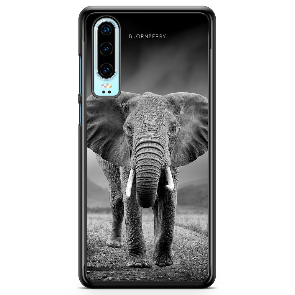 Huawei P30 Case - Black/White Elephant