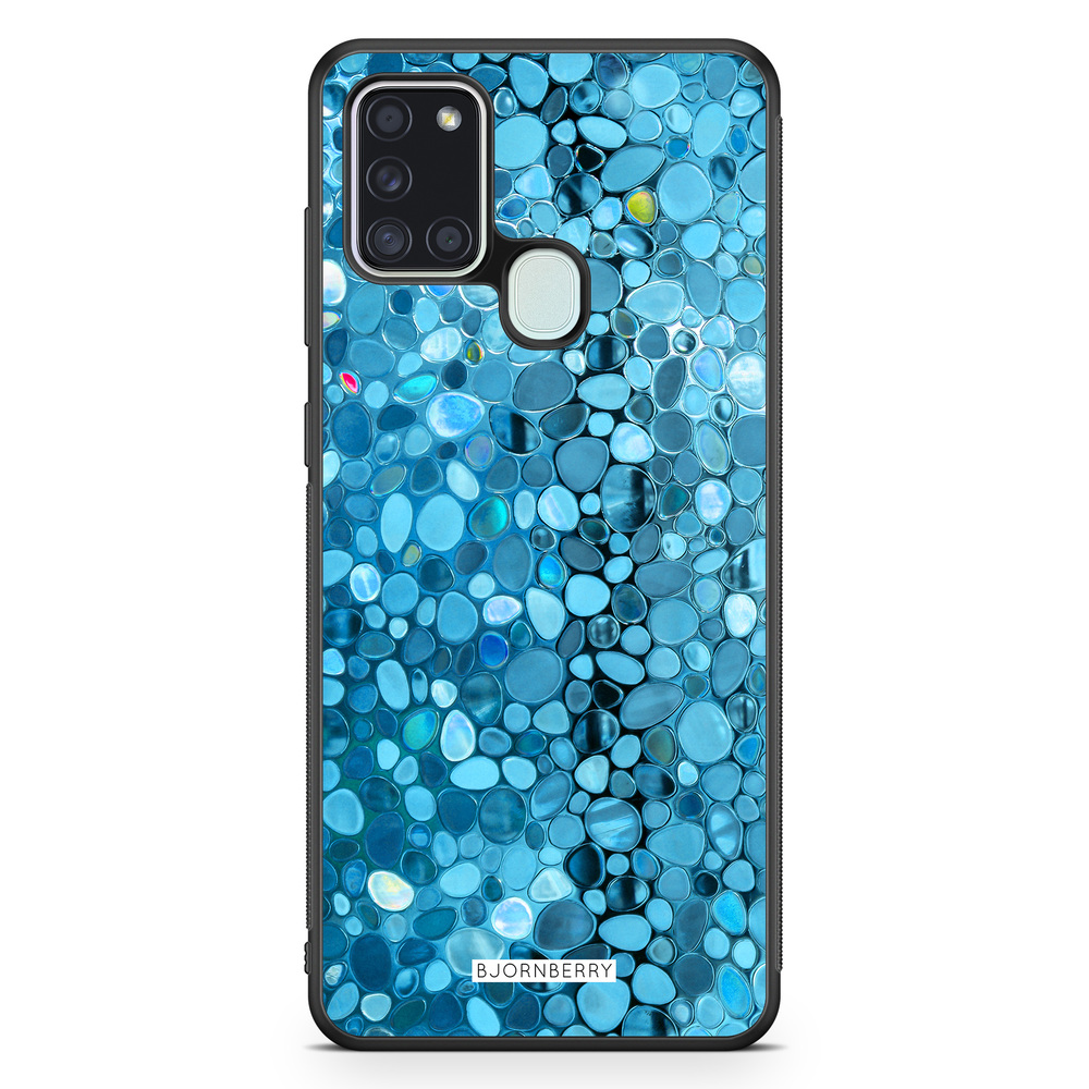Samsung Galaxy A21s Case - Stained Glass Blue