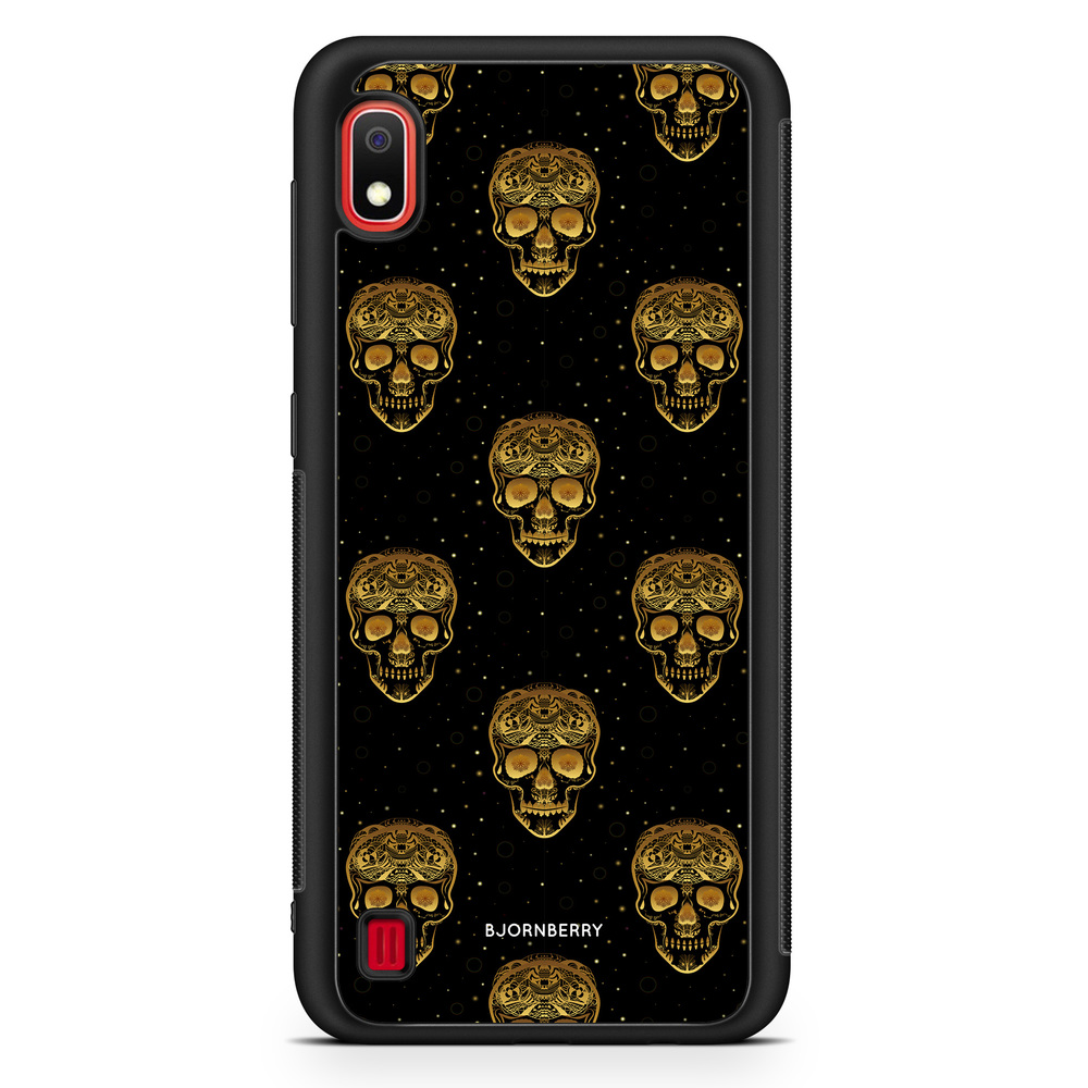 Samsung Galaxy A10 Case - Gold Skulls