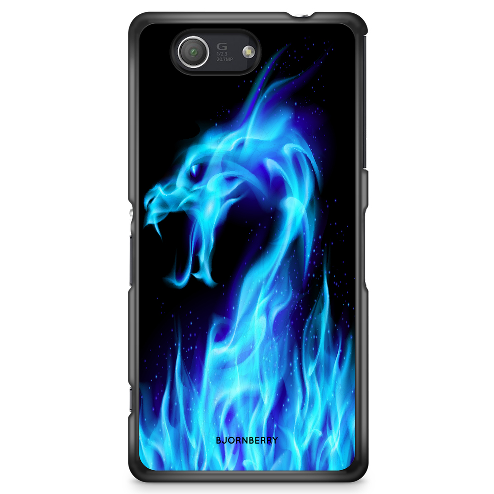 Sony Xperia Z3 Compact Case - Blue Flames Dragon