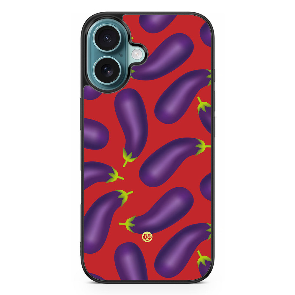 iPhone 16 Case - Eggplant Pattern