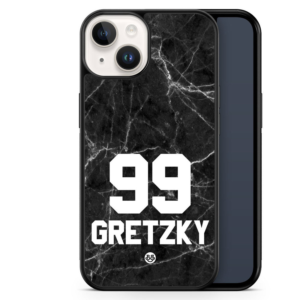 iPhone 14 Custom Case - Black Marmor Number
