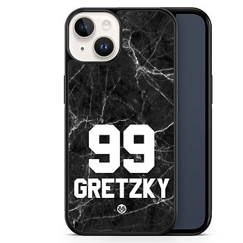 iPhone 14 Custom Skal - Svart Marmor Nummer